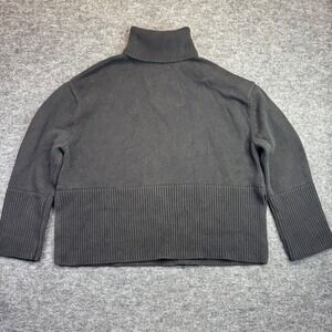 Gap Split Hem Turtleneck Sweater Womens XXS Black Cotton Knit